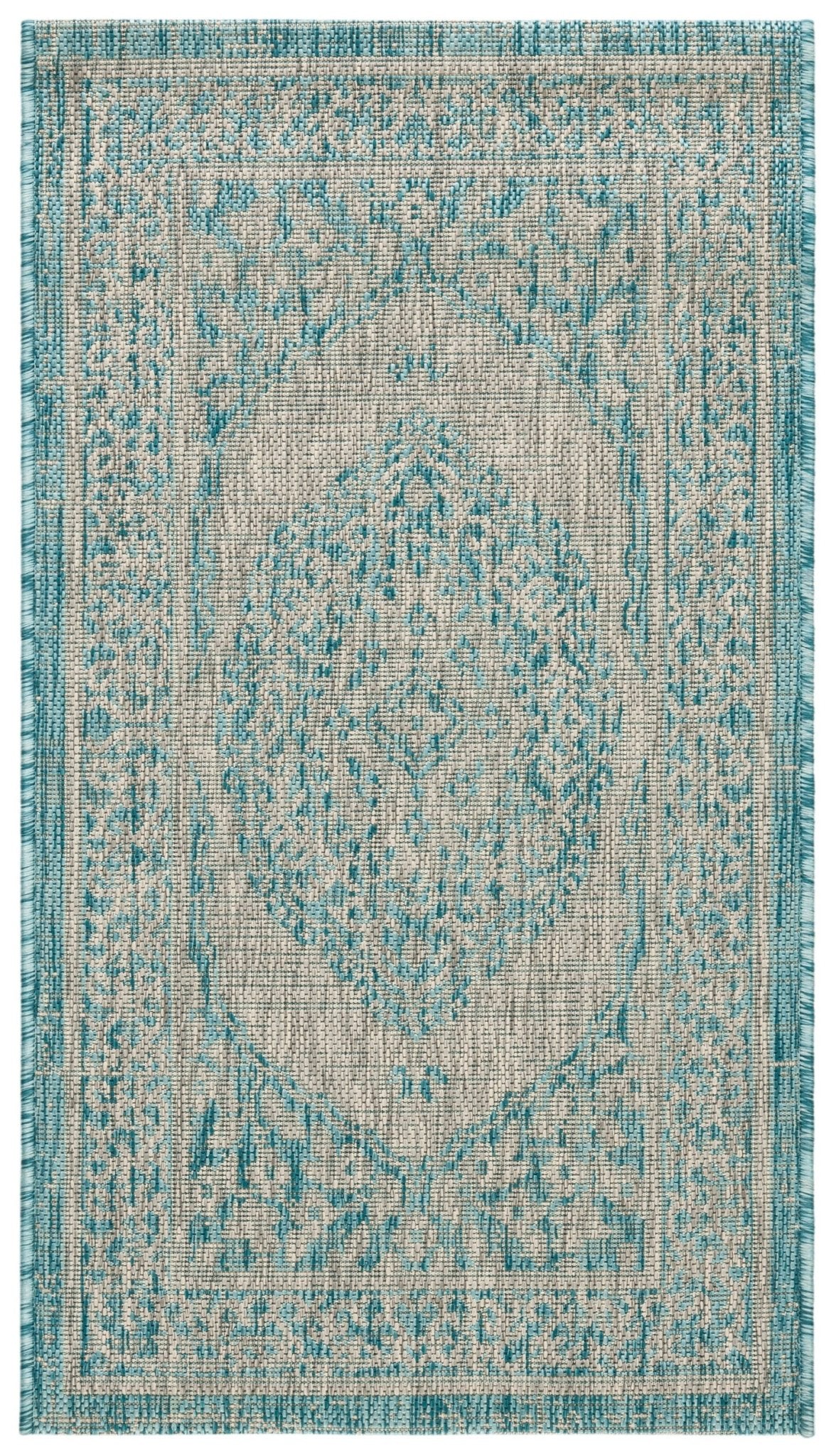 Safavieh Courtyard Cy8751 Light Grey/Aqua Rug - Safavieh - cy8751 - 37112 - 4r