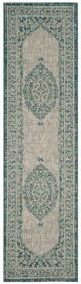 Safavieh Courtyard Cy8751 Light Grey/Teal Rug - Safavieh - cy8751 - 37212 - 27