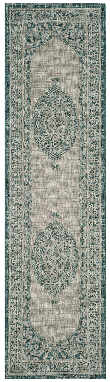 Safavieh Courtyard Cy8751 Light Grey/Teal Rug - Safavieh - cy8751 - 37212 - 27
