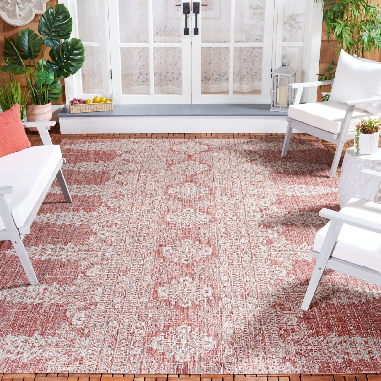 Safavieh Courtyard Cy8796 - 36521 Rust/Grey Rug - Safavieh - cy8796 - 36521 - 5