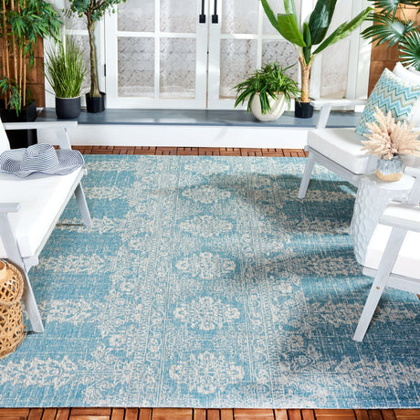 Safavieh Courtyard Cy8796 - 37121 Aqua/Grey Rug - Safavieh - cy8796 - 37121 - 5