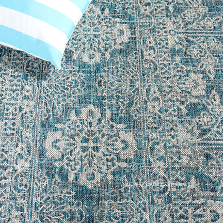 Safavieh Courtyard Cy8796 - 37221 Teal/Grey Rug - Safavieh - cy8796 - 37221 - 5