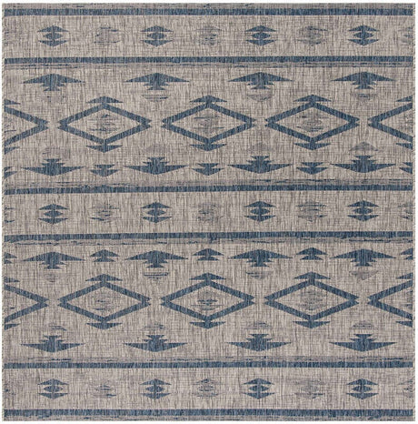 Safavieh Courtyard Cy8863 - 36812 Grey / Navy Rugs - Safavieh - cy8863 - 36812 - 7sq