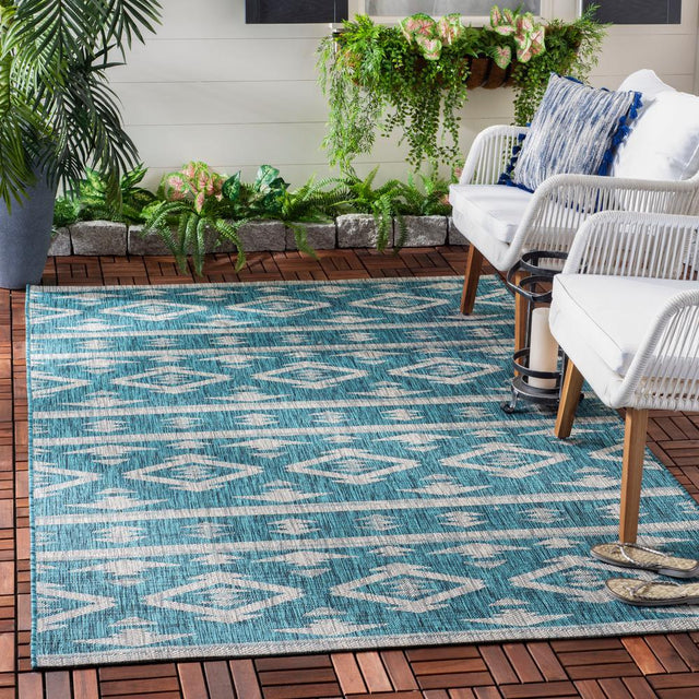 Safavieh Courtyard Cy8863 - 37221 Teal/Grey Rugs - Safavieh - cy8863 - 37221 - 2