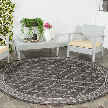 Safavieh Courtyard Cy8871 - 36621 Black / Beige Rugs - Safavieh - cy8871 - 36621 - 7sq