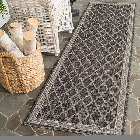 Safavieh Courtyard Cy8871 - 36621 Black / Beige Rugs - Safavieh - cy8871 - 36621 - 7sq