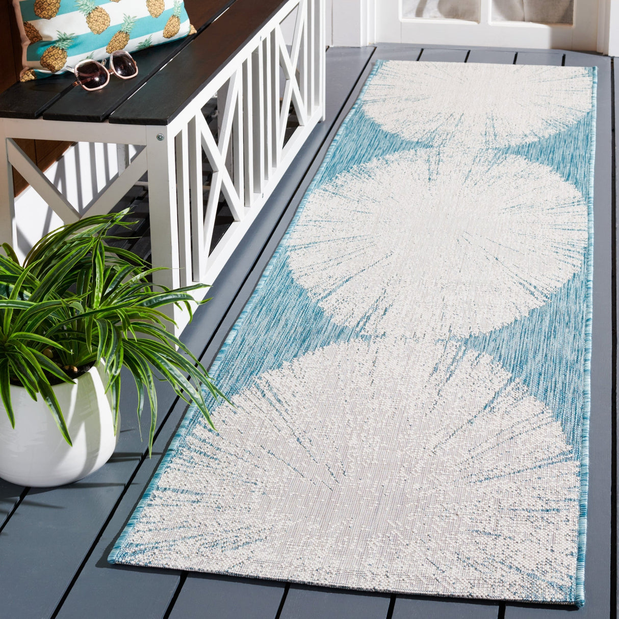 Safavieh Courtyard Cy8893 Beige/Aqua Rug - Safavieh - cy8893 - 53621 - 7r