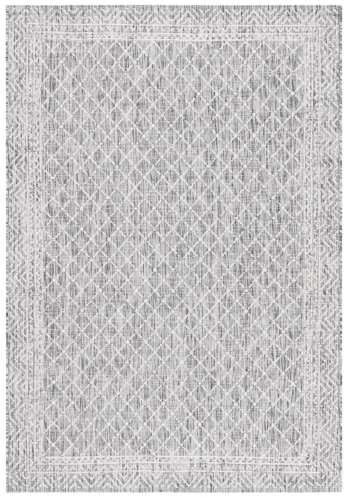 Safavieh Courtyard 4'-0" x 5'-7" Rug in Light Grey / Dark Grey