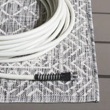 Safavieh Courtyard 4'-0" x 5'-7" Rug in Light Grey / Dark Grey