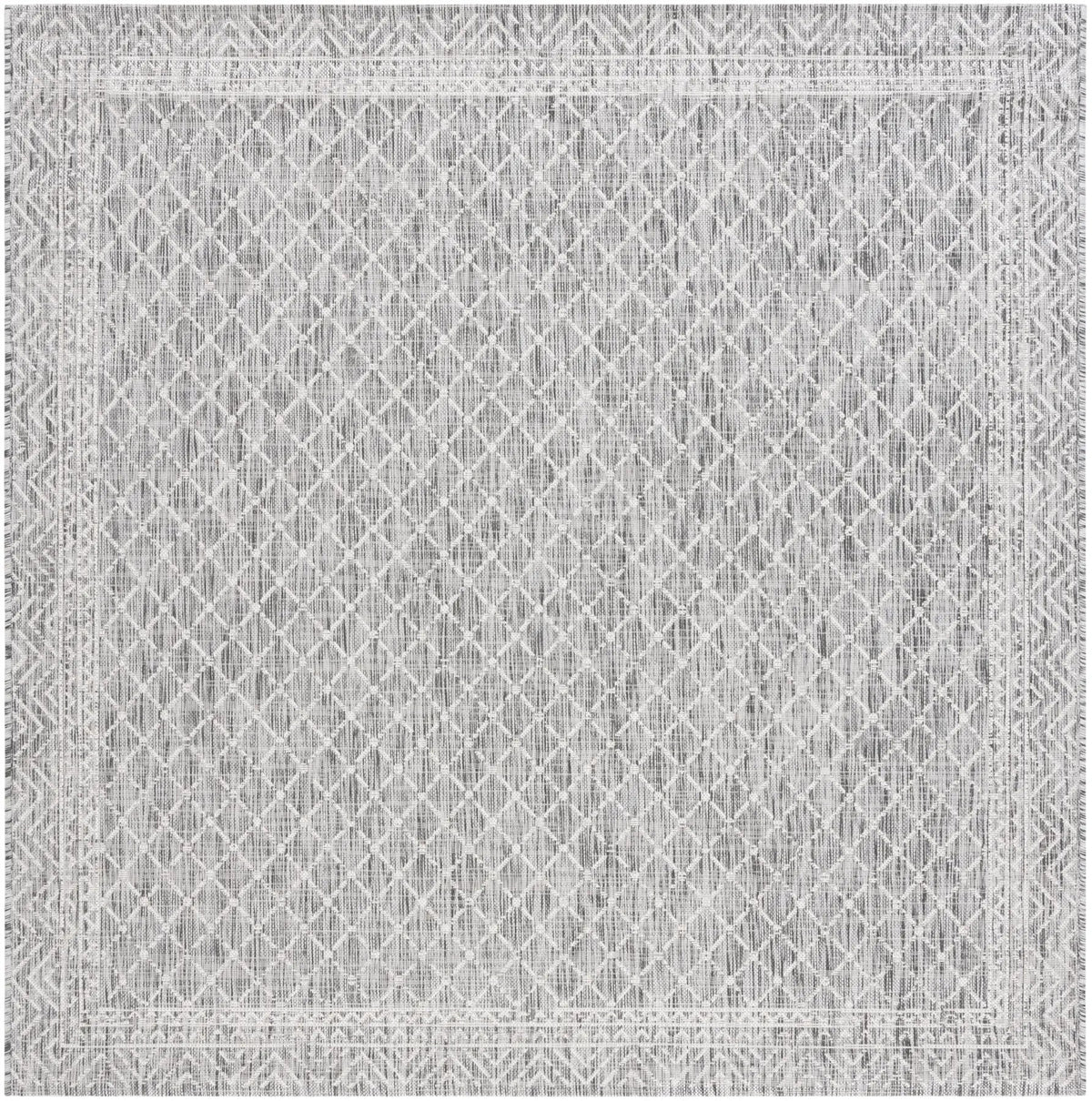 Safavieh Courtyard 6'-7" x 6'-7" Rug in Light Grey / Dark Grey