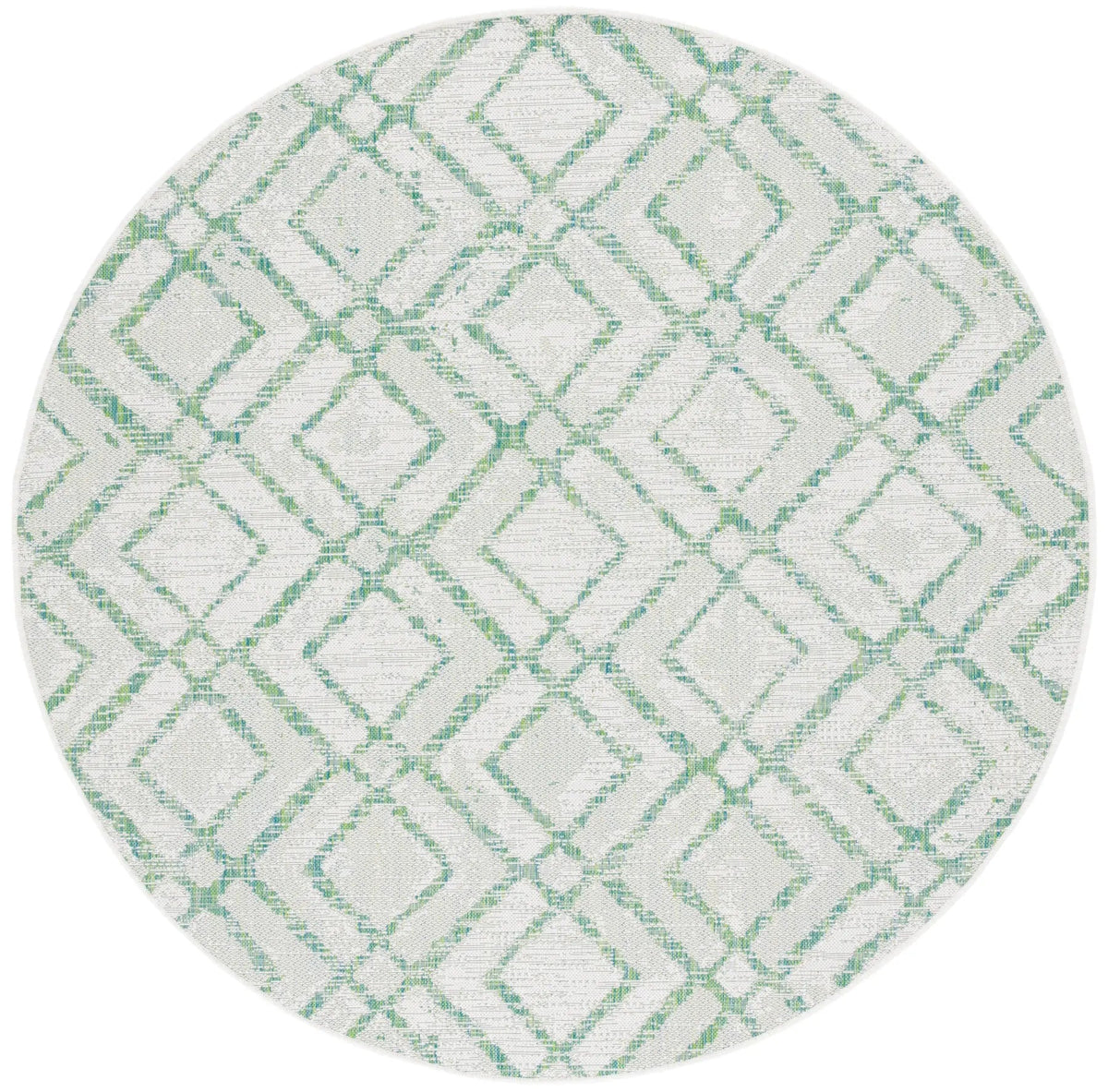 Safavieh Courtyard 6'-7" x 6'-7" Rug in Ivory / Green
