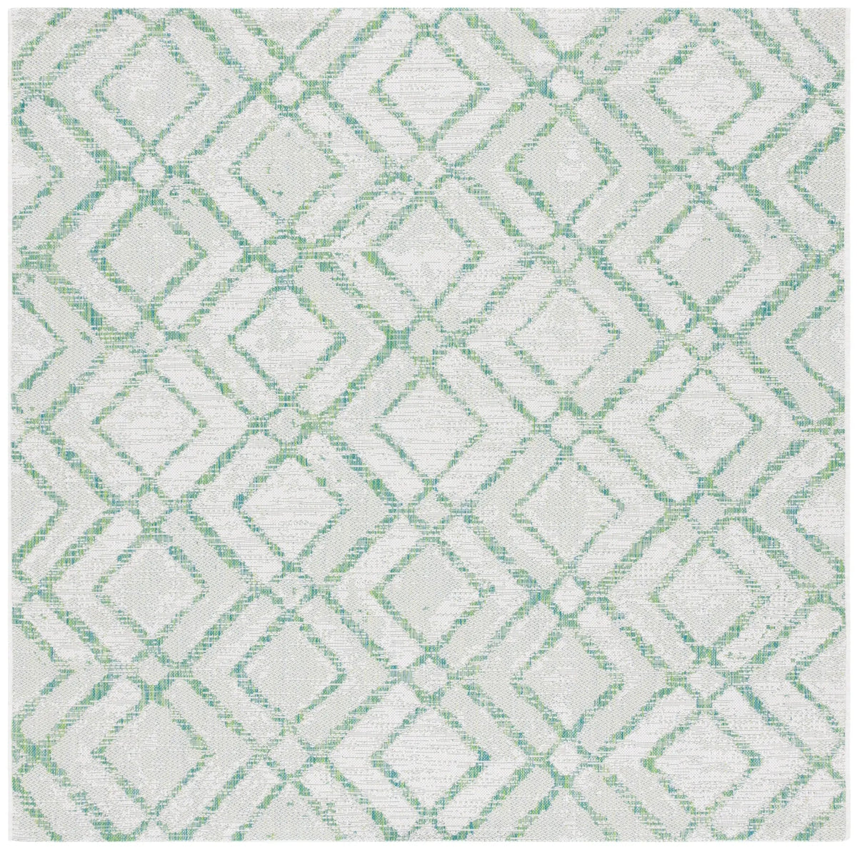 Safavieh Courtyard 6'-7" x 6'-7" Rug in Ivory / Green