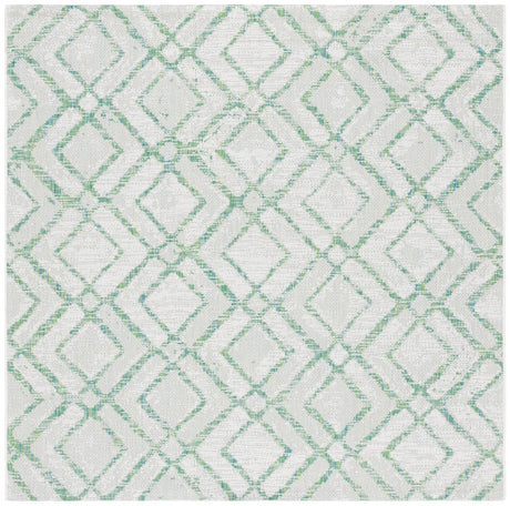 Safavieh Courtyard 6'-7" x 6'-7" Rug in Ivory / Green