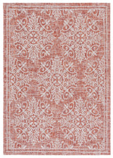 Safavieh Courtyard 4'-5" x 6'-5" Rug in Red / Ivory