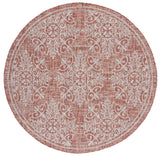 Safavieh Courtyard 6'-7" x 6'-7" Rug in Red / Ivory
