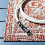Safavieh Courtyard 4'-5" x 6'-5" Rug in Red / Ivory