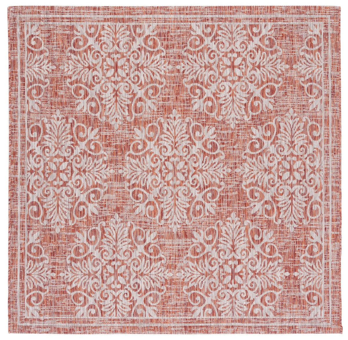Safavieh Courtyard 6'-7" x 6'-7" Rug in Red / Ivory