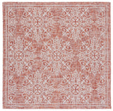 Safavieh Courtyard 6'-7" x 6'-7" Rug in Red / Ivory