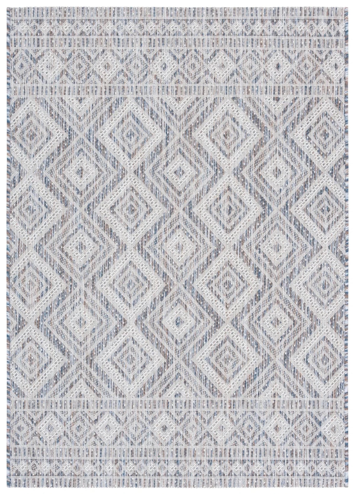 Safavieh Courtyard 4'-0" x 5'-7" Rug in Ivory Blue / Beige