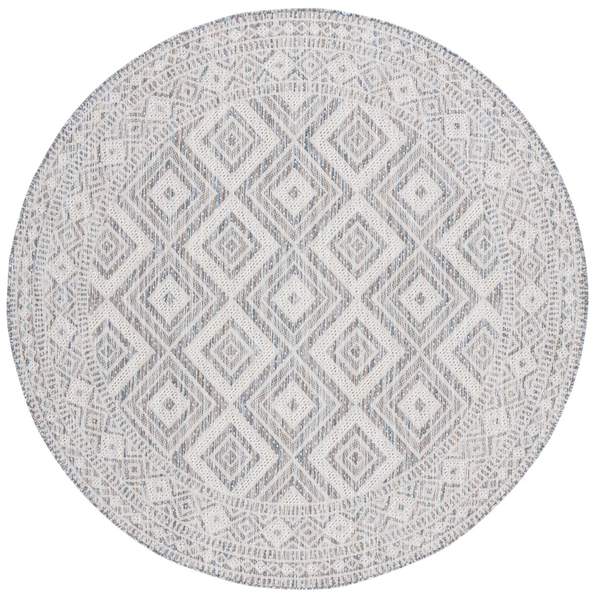 Safavieh Courtyard 6'-7" x 6'-7" Rug in Ivory Blue / Beige