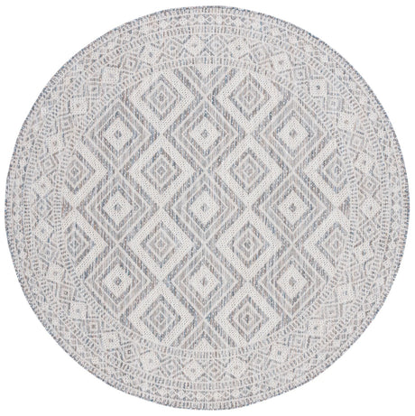 Safavieh Courtyard 6'-7" x 6'-7" Rug in Ivory Blue / Beige