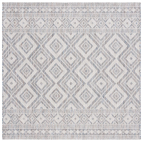 Safavieh Courtyard 6'-7" x 6'-7" Rug in Ivory Blue / Beige