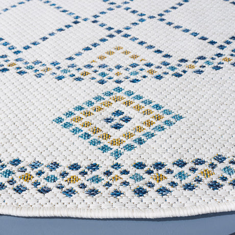 Safavieh Courtyard Cy9681 - 53455 Ivory/Navy Yellow Rug - Safavieh - cy9681 - 53455 - 7r