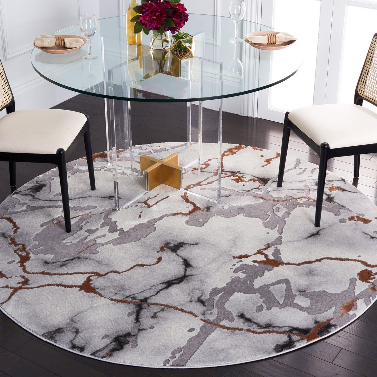 Safavieh Craft Cft852G Grey/Orange Rug - Safavieh - cft852g - 7r