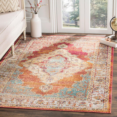 Safavieh Crystal Crs500A Orange/Light Blue Rug - Safavieh - crs500a - 3