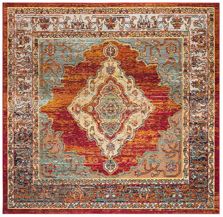 Safavieh Crystal Crs500A Orange/Light Blue Rug - Safavieh - crs500a - 5sq