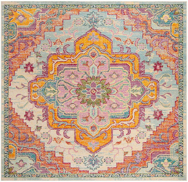 Safavieh Crystal Crs501B Light Blue/Fuchsia Rug - Safavieh - crs501b - 4sq