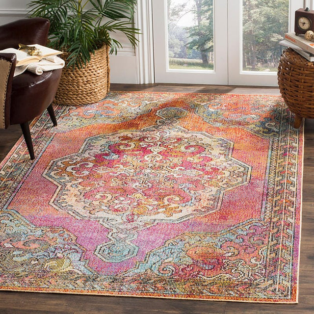 Safavieh Crystal Crs502A Orange/Light Blue Rug - Safavieh - crs502a - 3