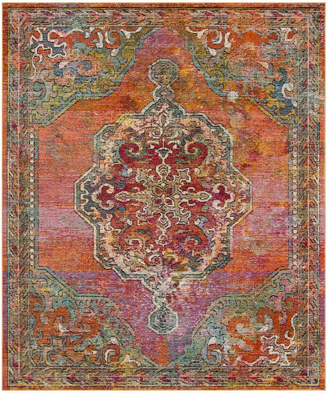 Safavieh Crystal Crs502A Orange/Light Blue Rug - Safavieh - crs502a - 3