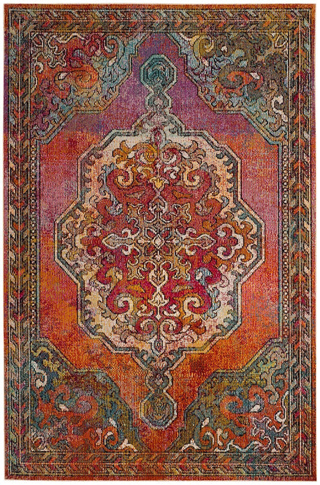 Safavieh Crystal Crs502A Orange/Light Blue Rug - Safavieh - crs502a - 3