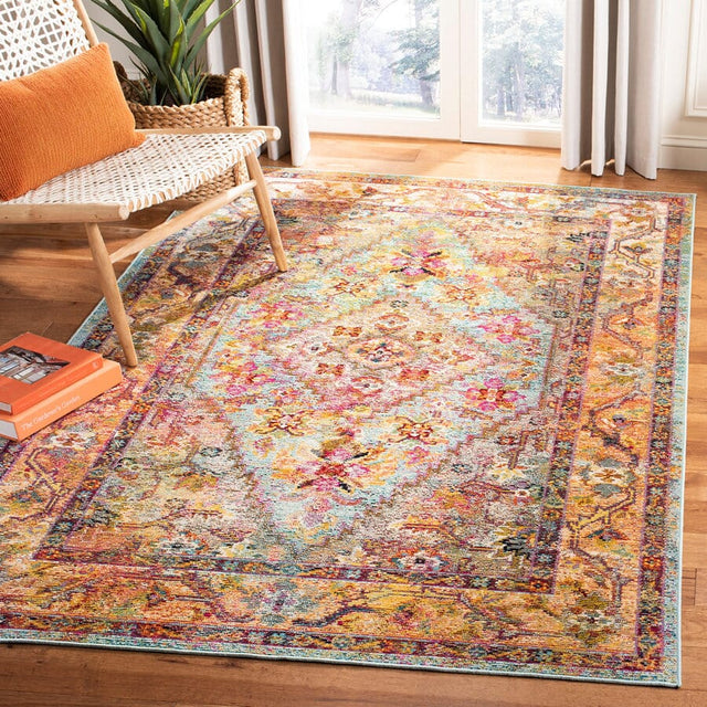 Safavieh Crystal Crs507A Light Blue / Orange Rugs - Safavieh - crs507a - 3