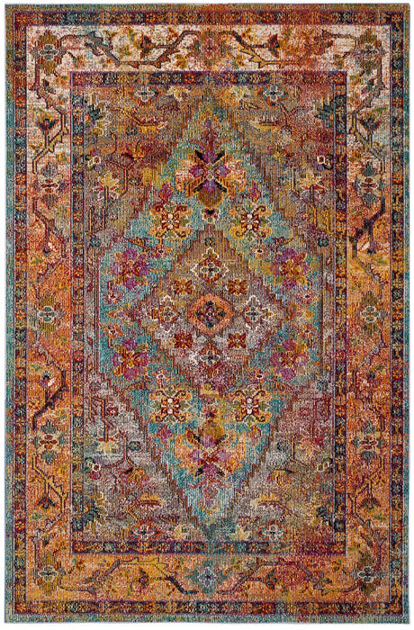 Safavieh Crystal Crs507A Light Blue / Orange Rugs - Safavieh - crs507a - 3