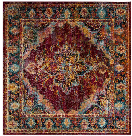 Safavieh Crystal Crs508R Ruby / Navy Rugs - Safavieh - crs508r - 7sq