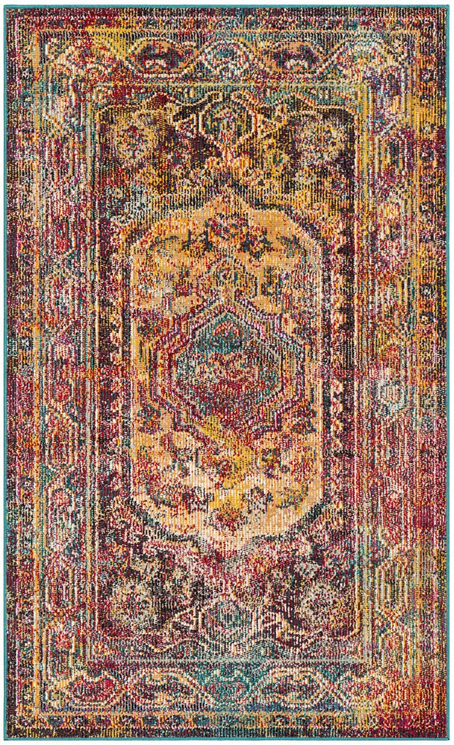 Safavieh Crystal Crs514T Teal / Rose Rugs - Safavieh - crs514t - 3