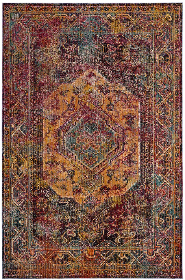 Safavieh Crystal Crs514T Teal / Rose Rugs - Safavieh - crs514t - 3