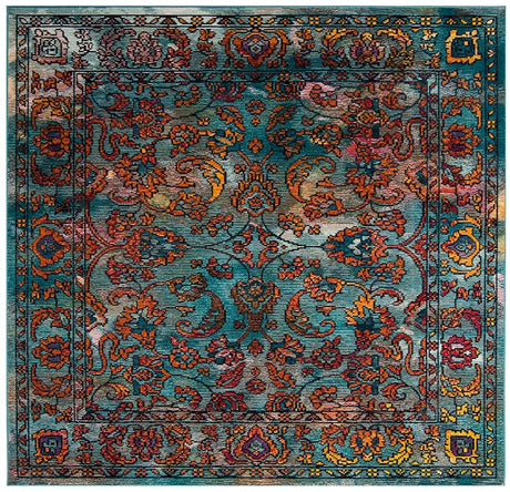 Safavieh Crystal Crs515A Light Blue / Orange Rugs - Safavieh - crs515a - 7sq