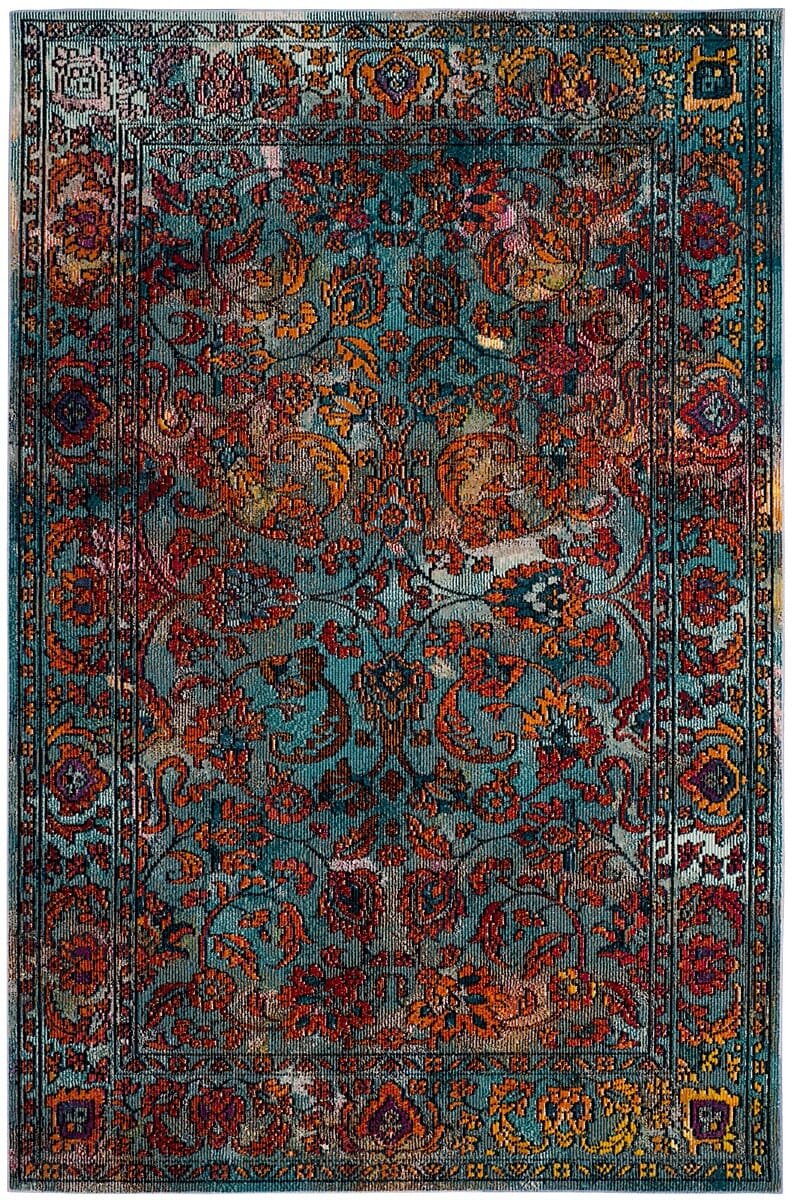 Safavieh Crystal Crs515A Light Blue / Orange Rugs - Safavieh - crs515a - 7sq