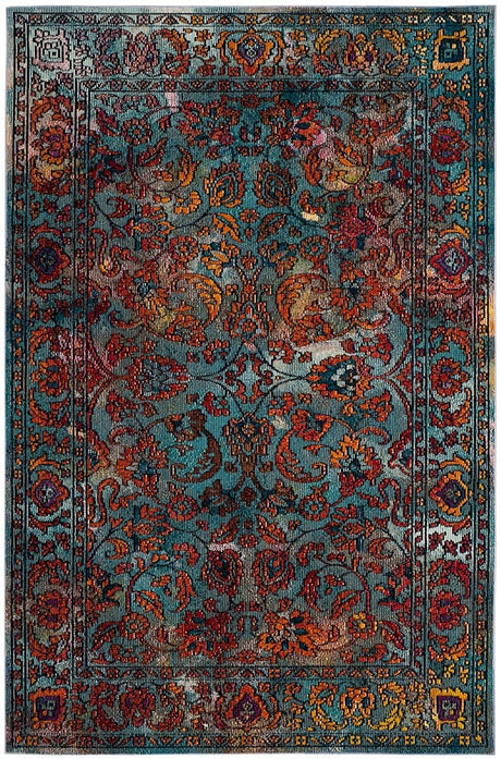 Safavieh Crystal Crs515A Light Blue / Orange Rugs - Safavieh - crs515a - 7sq