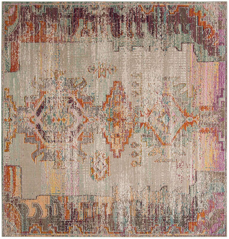 Safavieh Crystal Crs517P Light Grey / Purple Rugs - Safavieh - crs517p - 5sq