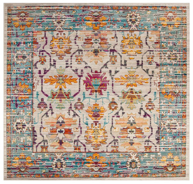 Safavieh Crystal Crs518G Cream/Teal Rug - Safavieh - crs518g - 7sq