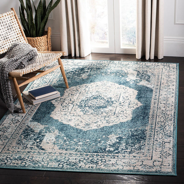 Safavieh Crystal Crs519B Beige/Dark Teal Rug - Safavieh - crs519b - 4