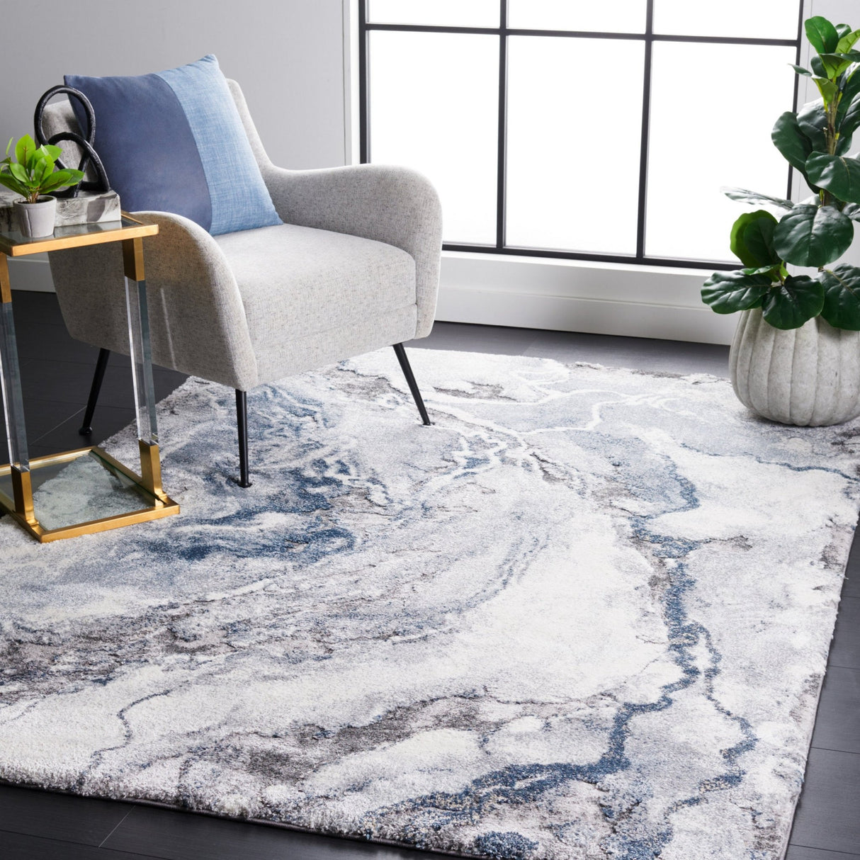 Safavieh Cyrus Shag Cyr121A Ivory/Blue Rug - Safavieh - cyr121a - 3
