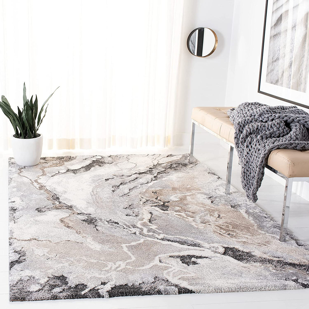 Safavieh Cyrus Shag Cyr121G Grey/Beige Rugs - Safavieh - cyr121g - 4