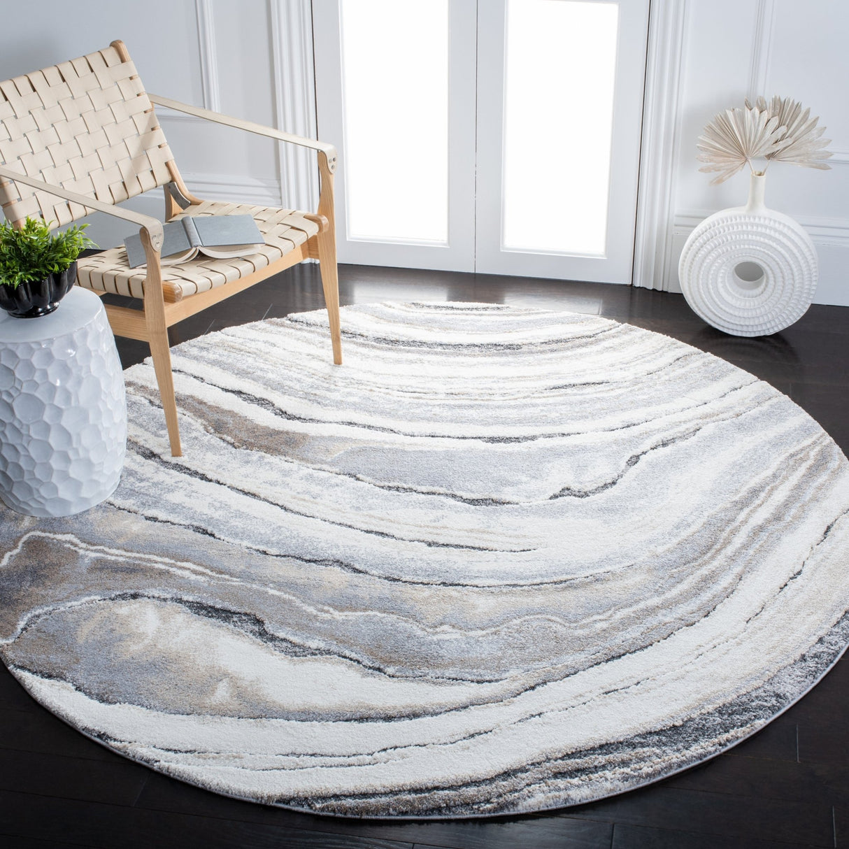 Safavieh Cyrus Shag Cyr124A Ivory/Grey Rug - Safavieh - cyr124a - 4