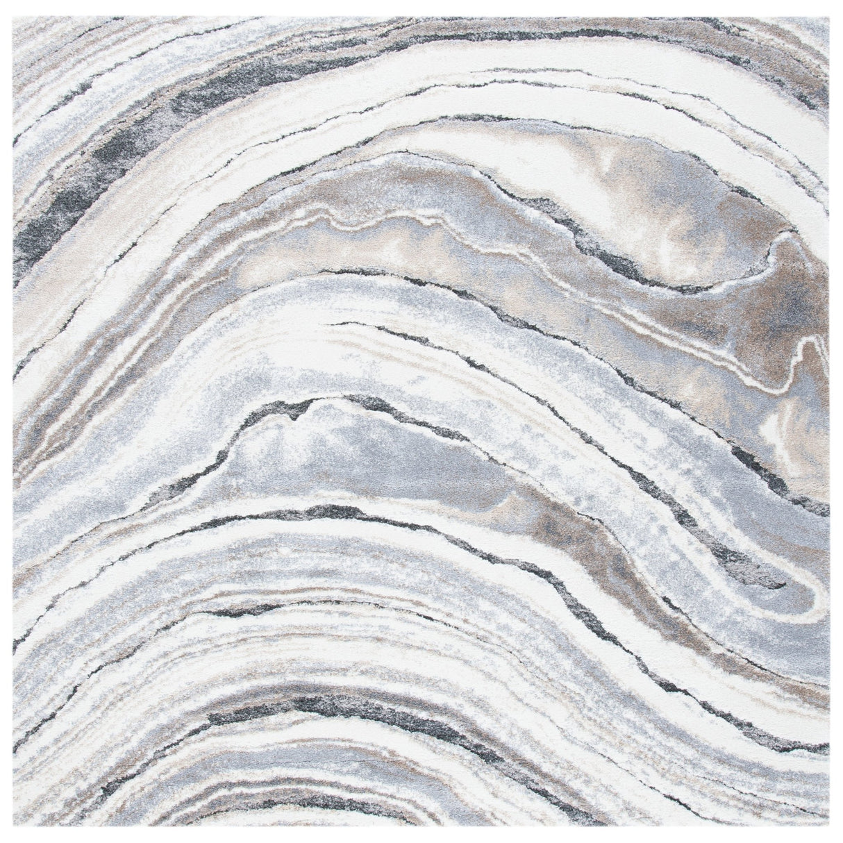 Safavieh Cyrus Shag Cyr124A Ivory/Grey Rug - Safavieh - cyr124a - 7sq