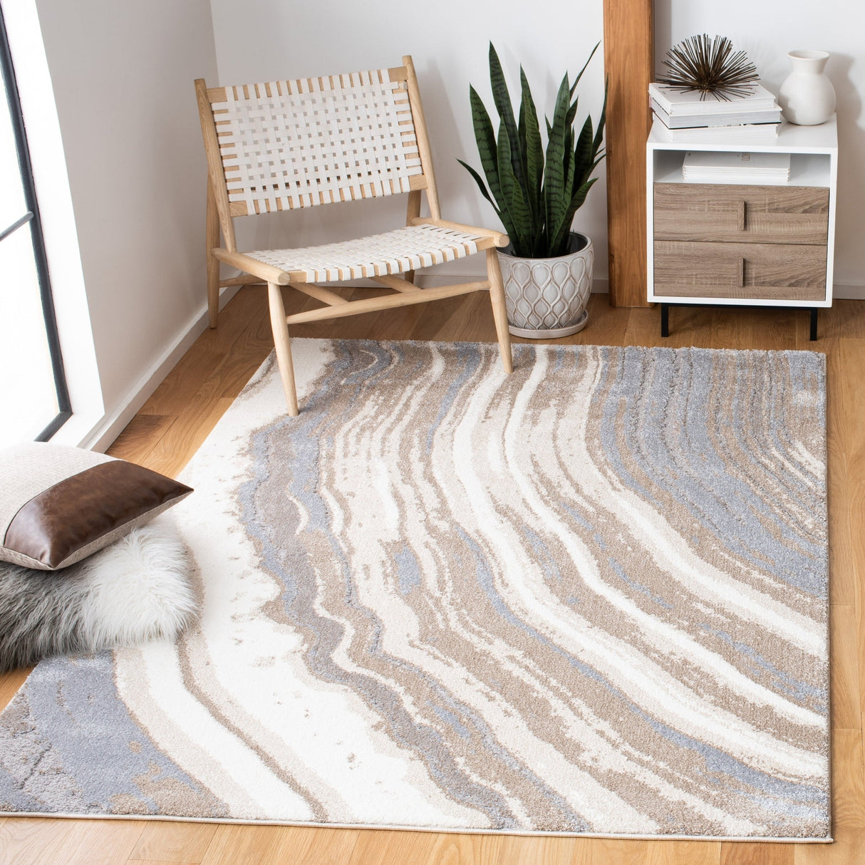 Safavieh Cyrus Shag Cyr126A Ivory/Grey Rug - Safavieh - cyr126a - 4